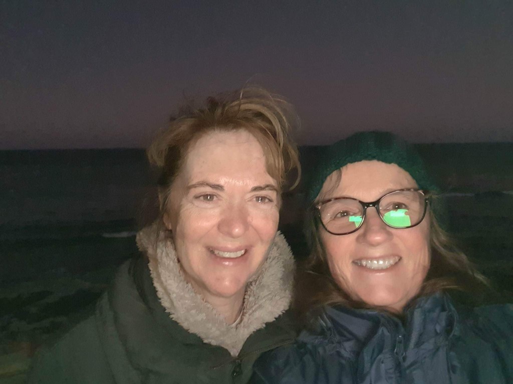 Engel Prendergast posing for a selfie with her best friend (and underwear sister).